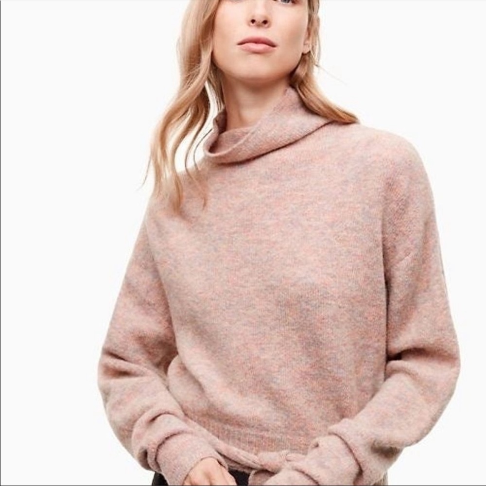Aritzia Wilfred Lorin Wool Alpaca Pink Sweater